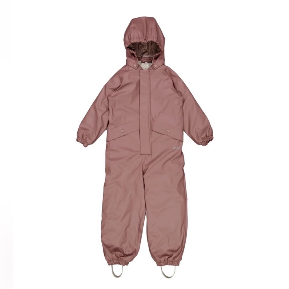 Kids Waterproof Hooded Snowsuit - Dusty Rose